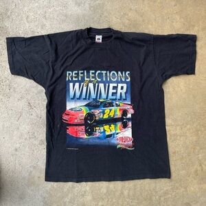 Vintage Jeff Gordon 1995 Black Reflections Winner 90s NASCAR #24 Racing T Shirt